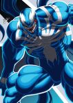 abs absurd_res alien alien_humanoid big_muscles blue_body emblem empty_eyes hi_res humanoid male marvel marvel_rivals muscular not_furry sharp_teeth solo symbiote teeth tendrils trujillos99 venom_(marvel)