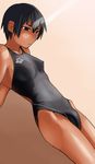  arena_(company) black_eyes black_hair competition_swimsuit lvi one-piece_swimsuit original short_hair solo swimsuit 