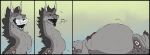 abdominal_bulge belly big_belly black_border black_tongue bodily_fluids border comic dragon dripping duo feral feral_pred fur furred_dragon furred_scalie head_in_mouth huge_belly larger_pred long_neck male male_prey mythological_creature mythological_scalie mythology neck_bulge oral_vore panicking recursive_vore rejkariel role_reversal rumbling_stomach saliva saliva_drip satisfied scalie size_difference sklifos soft_vore tongue vore