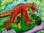 4:3 absurd_res anthro dragon dragonborn_(dnd) dungeons_and_dragons duo firemadnes hasbro hi_res male male/male mythological_creature mythological_scalie mythology nature outside outside_sex scalie sex wizards_of_the_coast
