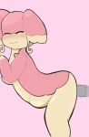 against_surface against_wall anthro audino belly bent_legs big_breasts big_butt blush blush_lines breasts brown_nipples butt eyes_closed fat_rolls female generation_5_pokemon genitals hi_res inverted_nipples looking_pleasured male male/female nintendo nipples penetration penis pink_body pokemon pokemon_(species) reversed_(artist) sex solo standing standing_sex tan_body