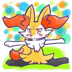 1:1 2024 ambiguous_anthro ambiguous_gender annyui0611 anthro arms_out biped blush blush_stickers braixen canid closed_smile digital_drawing_(artwork) digital_media_(artwork) digitigrade dipstick_tail flexible front_view full-length_portrait generation_6_pokemon hi_res japanese_description looking_at_viewer mammal markings mouth_closed nintendo object_in_tail pokemon pokemon_(species) portrait simple_background sitting smile snout solo splits spread_legs spreading stick stick_in_tail tail tail_markings translated_description