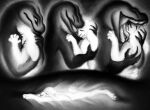 2025 anthro apode bodily_fluids bovid caprine comic crying draconcopode duo endosoma eyes_closed female female/female female_(lore) glowing hi_res ink-the-artist legless mammal monochrome naga nude oral_vore safe_vore serpentine sheep tears teeth vore warm