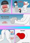 2spot_studio abs animate_inanimate anthro anus bloody_bunny bloody_bunny_(series) blush bodily_fluids breasts butt clenched_teeth comic dialogue doll duo english_text erection eyewear female fur genital_fluids genitals glans grey_body grey_nipples grey_skin hand_holding hank_j._wimbleton headwrap hi_res horn lagomorph leporid living_doll madness_combat male male/female mammal mask nevadean_(madness_combat) nipples nude otakon_(artist) penis pink_vulva rabbit red_eyes red_inner_ear red_nose stitch_(sewing) sunglasses tail teeth text text_with_heart tongue tongue_out vaginal_fluids vulva white_body white_fur white_nipples