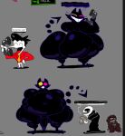 2026 3_fingers 3_toes accessory ambiguous_gender animated_skeleton anthro anthro_focus balls belly big_balls big_belly big_butt big_moobs big_penis black_balls black_body black_ears black_eyes black_fur black_glans black_hair black_penis black_skin black_tail bone bottom_heavy bottomless bottomless_ambiguous bottomwear brown_bottomwear brown_clothing brown_footwear brown_hair brown_pants brown_shoes butt cheek_tuft clothed clothing colored deltarune dialogue digital_drawing_(artwork) digital_media_(artwork) domestic_cat drawpile_(artwork) egg electronics empty_eyes english_text eyes_closed facial_tuft featureless_crotch featureless_moobs feet felid feline felis fingers flat_colors footwear friend_(deltarune) fur gaster genitals glans grey_background grey_clothing grey_shirt grey_topwear group hair hair_over_eyes hand_on_belly hand_on_own_belly happy heterochromia holding_object holding_phone huge_belly huge_butt huge_moobs huge_thighs human humanoid hyper hyper_butt long_nose looking_at_another looking_at_viewer looking_back looking_back_at_viewer looking_down looking_down_at_another male mammal moobs multiple_angles multiple_scenes navel necktie obese obese_anthro obese_male open_mouth orange_necktie outline overweight overweight_anthro overweight_male pants penis phone pink_sclera pupils purple_outline red_clothing red_suit red_tongue shaded shirt shoes simple_background simple_shading sitting skeleton slit_pupils smile solo_focus spamton_g._spamton standing suit superiorfox tail talking_to_another teeth text thick_thighs toes tongue toothy_grin topwear tuft undead undertale undertale_(series) white_body white_skin wide_hips x_navel yellow_sclera