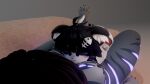 16:9 3d_(artwork) anthro aquatic areola areola_slip between_breasts black_hair blender_(artwork) blender_cycles_(artwork) breasts chalo_(mofuaki) cuddling digital_media_(artwork) duo ears_down elise_(nsfelise) female fish furniture hair headpat hi_res hug male male/female markings narrowed_eyes nsfelise pasties pivoted_ears shark simple_background sofa striped_markings stripes tired widescreen