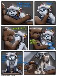 3:4 anthro balls barley_(connorsconnor) bear bodily_fluids broken_condom cheating_girlfriend comic condom conley connorsconnor cum cum_drip denied_kiss dialogue dripping duo female genital_fluids genitals hi_res hybrid infidelity leaking_cum male male/female mammal meme no_nut_november penis sexual_barrier_device vulva
