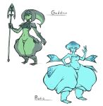 2020 animal_humanoid anklet aquatic aquatic_humanoid arm_fin armor belly big_butt biped blue_body blue_markings blue_skin bottom_heavy bottomless bottomless_female breastplate breasts breath_of_the_wild butt cellulite character_name cleavage clothed clothing digital_media_(artwork) duo ear_jewelry ear_piercing ear_ring fat_legs fat_rolls feet female fin fish fish_humanoid full-length_portrait gaddison green_body green_skin grey_body grey_skin hand_on_hip headgear hi_res hip_fins holding_melee_weapon holding_object holding_polearm holding_spear holding_weapon huge_butt huge_hips huge_thighs humanoid hyper hyper_butt hyper_hips hyper_thighs jewelry leg_rolls lips markings medium_breasts melee_weapon membrane_(anatomy) multicolored_body multicolored_skin multiple_images navel nintendo non-mammal_breasts nude nude_female obese obese_female obese_humanoid ocarina_of_time oda-lee overweight overweight_female overweight_humanoid pear-shaped_figure piercing polearm portrait princess_ruto purple_eyes ring_piercing royalty sagging_butt simple_background spear standing text the_legend_of_zelda thick_thighs toes two_tone_body two_tone_skin vambrace weapon webbed_feet white_background wide_hips zora