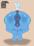 animal_genitalia anus big_butt blue_body bodily_fluids butt equid equine equine_genitalia female friendship_is_magic genitals hasbro horse huge_butt jorl mammal my_little_pony pony praise_da_booty_(meme) puffy_anus qr_code simple_background solo sweat sweaty_butt tail tan_background trixie_(mlp) vulva
