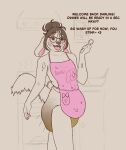 anthro apron bodily_fluids canid canine canis clothed clothing diaper diaper_fetish domestic_dog english_text eyewear feces genital_fluids glasses gynomorph hair hair_bun hi_res housewife intersex kitchen mammal pampermousse pooping soiled_diaper soiling soiling_diaper solo text unclean_diaper urine used_diaper using_diaper wearing_diaper wearing_glasses wet_diaper wetting wetting_diaper