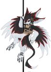 2026 3_fingers 4_toes anthro avali avian bent_arm biped black_body black_claws black_eyes black_feathers black_rope black_tail bulletproof_vest chinese_description claws crotch_tuft digital_drawing_(artwork) digital_media_(artwork) digitigrade dipstick_tail electronics facial_tuft feathers featureless_crotch feet finger_claws fingers full-length_portrait gun headgear headgear_only headphones headset hi_res holding_object holding_rope horizon_(artist) male male_anthro markings mostly_nude mostly_nude_anthro mostly_nude_male mouth_closed multi_ear multicolored_body multicolored_ears multicolored_feathers multicolored_tail portrait pose ranged_weapon red_body red_feathers red_sclera rope shaded simple_background snout solo tactical_gear tail tail_markings toe_claws toes tuft weapon white_background white_body white_feathers white_inner_ear white_tail_tip winged_arms wings