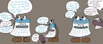 absurd_res animate_inanimate blush brown_clothing brown_footwear brown_shoes calendar calinda_(yolka) clothing disembodied_hand duo emanata english_text female footwear hi_res human male mammal paper_cut shoes speech_bubble text waddling_head yolka
