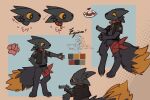 2026 3:2 4_fingers 4_toes absurd_res aiming_weapon anthro arm_tuft astrological_symbol astronomical_symbol bad_trigger_discipline bell bell_collar belt big_ears big_tail biped black_body black_claws black_clothing black_fur black_nose black_shirt black_tail black_topwear blue_background brown_background canid canine casualties:_unknown character_name cheek_tuft chest_tuft claws close-up clothed clothing clothing_around_one_leg collar collared_shirt color_swatch colored digital_drawing_(artwork) digital_media_(artwork) digitigrade dipstick_tail directional_arrow disembodied_foot disembodied_head elbow_tuft equinox_(saturnsamo) exclamation_point expie_(gunsawian) facial_tuft fangs feet finger_claws fingers fluffy fluffy_chest fluffy_fur fluffy_tail fox fur gold_bell gun gunsawian handgun handpaw head_tuft hi_res hindpaw holding_gun holding_object holding_ranged_weapon holding_weapon hug hybrid knee_tuft leg_tuft looking_down male mammal markings model_sheet murid murine open_clothing open_mouth open_shirt open_topwear orange_tail_tip pantsless pattern_background pawpads paws pink_pawpads planet_symbol pose raised_leg ranged_weapon rat rear_view red_collar red_scarf red_tongue revolver rodent rounded_snout saturnsamo scarf shirt side_view simple_background snout solo spikes spikes_(anatomy) standing stretching_arms symbol tail tail_markings tail_tuft teeth text toe_claws toes tongue topwear tuft utility_belt weapon white_claws worried