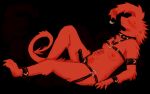 16:10 2026 anthro arm_tuft armband barefoot black_armband black_background black_collar black_dildo black_harness black_wristband blush blush_lines breasts claws collar dildo dragon elbow_tuft english_description feet female female_anthro fingers full-length_portrait fur furred_dragon furred_scalie hand_on_belly hand_on_own_belly harness harness_only hi_res humanoid_hands knee_pulled_up long_ears long_tail looking_aside mouth_closed mythological_creature mythological_scalie mythology nipples no_sclera o-ring pinup portrait pose reclining red_blush red_body red_claws red_ears red_fur red_nipples red_tail scalie sex_toy shoulder_tuft side_view simple_background small_breasts snout solo spade_tail spiked_collar spikes spinelessfill3t strapon tail toe_claws toes tuft widescreen wristband