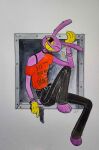 absurd_res anthro clothed clothing female glitch_productions gun hi_res jax_(tadc) lagomorph leporid mammal mothmans-mothballs rabbit ranged_weapon smile smiling_at_viewer solo the_amazing_digital_circus traditional_media_(artwork) trans_(lore) trans_woman_(lore) weapon