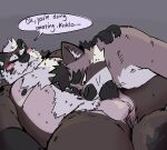 affectionate age_difference anal anal_penetration anthro anthro_on_anthro anthro_penetrated anthro_penetrating anthro_penetrating_anthro aroused aroused_by_another aroused_face aroused_male balls barazoku beard belly belly_hair belly_tuft biceps big_belly big_muscles big_pecs black_body black_fur black_hair blush blush_lines body_hair brown_body brown_fur chest_hair chest_tuft dialogue duo english_text erection eyebrows eyes_closed facial_hair father_(lore) father_and_child_(lore) father_and_son_(lore) fellatio fur genitals grabbing_another grabbing_partner grey_background hair hand_on_shoulder happy_trail hi_res holding_another holding_partner holding_shoulder incest_(lore) looking_pleasured love low-angle_view male male/male male_penetrated male_penetrating male_penetrating_male mammal manly mature_anthro mature_male muscular muscular_anthro muscular_arms muscular_male muscular_thighs mustache older_anthro older_male one_eye_closed oral oral_penetration parent_(lore) parent_and_child_(lore) parent_and_son_(lore) pecs penetration penile penile_penetration penis penis_in_ass praise procyonid pubes quejumbrosoalex raccoon sex shoulder_grab sideburns simple_background son_(lore) speech_bubble spread_legs spreading tail text thick_arms thick_eyebrows thick_thighs tuft white_beard white_body white_chest_hair white_facial_hair white_fur white_hair white_mustache white_pubes white_sideburns younger_anthro younger_male