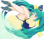  green_eyes green_hair hatsune_miku kami_(sasaki612) leg_hug long_hair see-through solo twintails very_long_hair vocaloid 