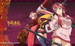  2girls blue_eyes highres hyakka_ryouran_samurai_girls long_hair maeda_keiji_(hyakka_ryouran) multiple_girls ponytail wallpaper yagyuu_juubei_(hyakka_ryouran) yagyuu_juubei_mitsuyoshi 