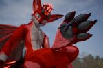 3:2 anthro arms_tied blender_(artwork) bound digital_media_(artwork) dominant duo extreme_size_difference feet foot_fetish foot_focus foot_play gigi2k hi_res legs_tied micro pawpads paws rexouium size_difference solwer solwer_(solwer) tied_to_foot