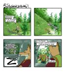 2026 ambient_frog annoyed anthro bottomwear canid canine canis clothed clothed_anthro clothed_male clothing comic dialogue digital_drawing_(artwork) digital_media_(artwork) domestic_dog duo english_text falling flower footwear fox fully_clothed fully_clothed_anthro fully_clothed_male fur grass hi_res hieronymusjohnson holding_object holding_power_tool holding_tool kilo_(hieronymusjohnson) looking_at_another male mammal nordic_sled_dog onomatopoeia orange_body orange_fur outside pants plant pointy_ears pond power_tool prick_ears red_clothing red_shirt red_topwear safety_vest samoyed shirt shoes sleeping soaked sound_effects speech_bubble spitz squeez_(hieronymusjohnson) tail talking_to_another text tools topwear tree vest vowelless vowelless_sound_effect waking_up weedwhacker wet white_body white_fur working zzz