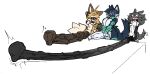2026 4_fingers animal_genitalia anthro bandage bandaged_arm bb_(starreuges) bell bell_collar big_breasts big_penis black_body black_ears black_fur black_hair black_penis black_sheath black_tail blood_tears blush blush_lines bodily_fluids breast_size_difference breast_squish breasts brown_clothing brown_collar brown_ears brown_fingerless_gloves brown_gloves brown_handwear brown_penis canid canine cheek_tuft circle_eyebrows clothing collar countershade_face countershading digital_media_(artwork) domestic_cat eyebrows eyes_closed facial_tuft felid feline felis fingerless_gloves fingers fur genitals glans gloves green_collar grey_hair grey_tail group gynomorph gynomorph_anthro hair hand_behind_own_head hand_on_hip hand_on_own_hip handwear head_tuft huge_penis humanoid_genitalia humanoid_penis hyper hyper_genitalia hyper_penis intersex intersex_anthro long_penis looking_at_another's_genitalia looking_at_another's_penis looking_at_genitalia looking_at_penis looking_down looking_down_at_genitalia looking_down_at_penis mammal maxie_(starreuges) medial_ring medium_breasts navel orange_body orange_fur orange_tuft pasties penis penis_size_difference red_blush sheath simple_background skinny squish standing starreuges surprised sweat tail tan_body tan_breasts tan_countershading tan_eyebrows tan_fur tan_inner_ear tan_sheath tan_tuft trio tuft vein veiny_penis whiskers white_background white_blush white_body white_countershading white_eyes white_glans white_inner_ear white_penis white_whiskers