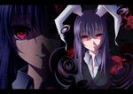  animal_ears breasts bunny_ears medium_breasts purple_hair red_eyes reisen_udongein_inaba semikichi solo static touhou zoom_layer 