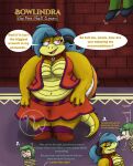2026 3_fingers absurd_res adobe_photoshop_(artwork) amethyst_(gem) anthro artist_collaboration artist_logo asking asking_another bangs big_breasts biped black_claws black_horn black_spikes blue_clothing blue_eyebrows blue_footwear blue_hair blue_shirt blue_shoes blue_topwear bottomwear bound bowlindra_apook breasts breath brick brick_wall carpet character_name claws cleavage clothed clothed_anthro clothed_female clothed_human clothed_male clothing colored curved_horn dialogue digital_drawing_(artwork) digital_media_(artwork) dragon duo english_description english_text exclamation_point eye_contact eyebrow_through_hair eyebrows eyelashes eyelashes_through_hair female female_anthro finger_claws fingers footwear frown frowning_at_viewer fully_clothed fully_clothed_anthro fully_clothed_female fully_clothed_human fully_clothed_male gem green_clothing green_eyebrows green_hair green_overalls grinning_at_another hair half-closed_eyes hand_on_hip hand_on_own_hip hi_res high_heels horn human inside larger_anthro larger_female lewis_rebmulp light lighting logo long_hair long_tail looking_at_another looking_down male male_human mammal motion_lines multicolored_body multicolored_bottomwear multicolored_clothing multicolored_scales multicolored_skirt multiple_scenes mythological_creature mythological_scalie mythology name_in_dialogue narrowed_eyes navel no_pupils non-mammal_breasts non-mammal_navel number onomatopoeia open_clothing open_frown open_mouth open_smile open_topwear open_vest orange_body orange_scales orange_shell orange_tail overalls overweight overweight_anthro overweight_female pillar pink_tongue pupils purple_carpet purple_clothing purple_eyes purple_footwear purple_hairband purple_socks queen question question_mark red_bottomwear red_clothing red_footwear red_high_heels red_scarf red_skirt red_topwear red_vest red_wall reptile rope royalty scales scalie scarf shane_frost sharp_teeth shell shirt shoes short_hair size_difference skirt skywater slit_pupils smaller_human smaller_male smile smiling_at_another socks sound_effects speech_marker spiked_shell spiked_tail spikes spikes_(anatomy) squint tail tan_body tan_skin teal_eyes teeth text thick_thighs tongue toothy_grin topwear tortoise translucent translucent_hair turtle two_tone_body two_tone_bottomwear two_tone_clothing two_tone_scales two_tone_skirt two_tone_tail two_tone_vest vest wall_(structure) white_sclera wide_hipped_anthro wide_hipped_female yelling yellow_body yellow_scales yellow_tail