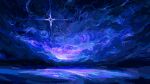  blue_sky blue_theme cloud commentary dress hexh night no_humans original pixel_art scenery sky sky_focus solo star_(sky) 