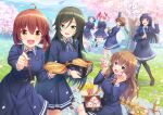  6+girls :d :o ;o absurdres ahoge alternative_girls animal-themed_food aqua_eyes arimura_shion arm_up basket belt bench bento black_pantyhose black_shoes blue_belt blue_bow blue_eyes blue_hair blue_shirt blue_skirt blue_sky blunt_bangs blunt_ends blush bob_cut bow braid breasts brown_eyes brown_hair buttons camera cherry_blossoms cherry_tomato cherry_tree chopsticks cloud commentary_request day dot_nose double-parted_bangs drill_hair dutch_angle emblem falling_petals feeding_viewer field fish_(food) floating food food_request fork fruit glass_bottle glowstick grapes grass green_eyes green_hair hair_between_eyes hair_bow hair_ornament hair_ribbon hanami hands_up heart highres holding holding_basket holding_bento holding_chopsticks holding_glowstick holding_hands holding_microphone holding_plate jumping knife lake large_breasts layered_sleeves lemon loafers long_hair long_sleeves looking_at_viewer makizushi mano_sakurako mary_janes medium_breasts melo_(alternative_girls) microphone midair mountainous_horizon multiple_girls neck_ribbon nikuman_buta nose_blush official_art on_blanket one_eye_closed open_mouth orange_(fruit) orimiya_yui outdoors outstretched_arm pantyhose park_bench parted_lips penny_loafers petals photo_(object) picnic picnic_blanket pink_bow pink_hair pink_petals plate purple_hair rabbit_hair_ornament red_bow red_hair red_ribbon ribbon school_uniform second-party_source seiza shirt shoes short_hair short_twintails sidelocks single_braid sitting skirt sky small_sweatdrop smile socks star_belt_buckle steamed_bun sushi tachibana_naomi tendou_machi thermos throwing throwing_petals tomato twin_drills twintails white_ribbon white_socks wicker_basket winter_uniform wooden_bench yellow_eyes yukishiro_wakana yuuki_miyaka 