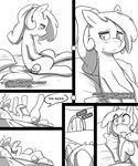  3mangos bed blush comic cutie_mark dialog door english_text equine female feral friendship_is_magic greyscale hair horse inside lying mammal mango_(character) masturbation monochrome my_little_pony on_back original_character pillow pony pussy_juice sitting solo sweat text 