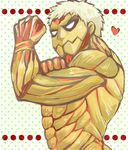  armored_titan giant heart muscle no_pupils shingeki_no_kyojin silver_hair solo 