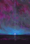  blue_sky commentary heart hexh horizon light_rays multicolored_sky no_humans original pixel_art purple_sky scenery sky sunset 