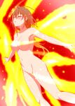  1girl aroused blush breasts brown_hair censored closed_eyes completely_nude flying glowing hair_between_eyes henshin highres kawazoko_nabiku kuze_shiina large_breasts light_censor long_hair low_ponytail lyrical_nanoha magical_girl mahou_shoujo_lyrical_nanoha_exceeds:_gun_blaze_vengeance nipples nude open_mouth ponytail solo 