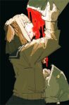  1girl black_background blonde_hair blood blood_on_mouth bow cardigan commentary_request dead_animal drinking_blood fish hair_bow highres holding medium_hair oisiiidoo open_mouth original school_uniform serafuku short_twintails skirt twintails upper_body yellow_eyes 