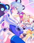  animal_ear_headphones animal_ears arm_strap arm_up armor bang_dream! bang_dream!_yumemita bare_shoulders bear_ears black_gloves blonde_hair blue_hair blue_theme blue_thighhighs blush bracelet breasts brown_eyes cat_ears cleavage closed_mouth commentary_request covered_navel cyber_fashion detached_sleeves earrings elbow_gloves electric_guitar fake_animal_ears full_body gloves guitar hair_ornament hairclip headphones highleg highleg_leotard highres holding holding_guitar holding_instrument holding_megaphone instrument jewelry leg_warmers leotard long_hair long_sleeves looking_at_viewer medium_breasts megaphone midriff minetsuki_ritsu multicolored_hair nakamachi_arale o-ring o-ring_thigh_strap one_eye_closed open_mouth pink_hair pink_socks retrofuturism ryuu_(ryuraconis) shirt short_hair shoulder_armor showgirl_skirt single_thighhigh skirt sleeveless sleeveless_shirt socks thigh_strap thighhighs twintails virtual_youtuber white_gloves white_leotard white_shirt white_thighhighs yellow_leg_warmers yellow_skirt 