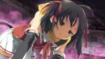  1girl ahoge all_fours black_hair blush brick_wall cowboy_shot despair detached_sleeves empty_eyes evenicle evenicle_(series) flat_chest game_asset gurigura_(evenicle) hair_ribbon half-closed_eyes indoors long_hair non-web_source official_art open_mouth parted_lips pleated_skirt raised_inner_eyebrows red_ribbon ribbon self-datamine shirt sidelocks skirt sleeveless sleeveless_shirt solo sweat tail tearing_up tears thighhighs twintails variant_set visual_novel_cg white_skirt white_thighhighs yaegashi_nan yellow_eyes 