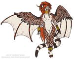  demon female grin horn hybrid looking_at_viewer machati-sama nipples nude pussy smile solo wings 