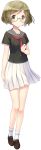  1girl aihara_yuuri ankle_socks brown_shoes buttons collarbone full_body game_asset glasses green_eyes green_hair green_shirt grey_sailor_collar kamitsure_~7_no_nijou_fushigi~ loafers miniskirt mizuki_kotora neckerchief non-web_source official_art pleated_skirt red_neckerchief sailor_collar school_uniform self-datamine shirt shoes short_hair short_sleeves simple_background skirt socks solo summer_uniform tachi-e transparent_background white_skirt white_socks 