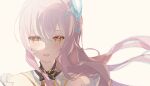  1girl absurdres aemeath_(wuthering_waves) bare_shoulders chinese_commentary commentary_request crying crying_with_eyes_open grey_background highres long_hair looking_at_viewer open_mouth orange_eyes pink_hair ponytail portrait simple_background smile solo star-shaped_pupils star_(symbol) symbol-shaped_pupils tears wuthering_waves ying_wei_jin_inexistenec 