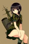  bad_id bad_pixiv_id bangs black_eyes black_hair blunt_bangs blush braid guiyu_(cindy) highres kantai_collection kitakami_(kantai_collection) long_hair looking_at_viewer school_uniform serafuku sidelocks single_braid skirt solo 