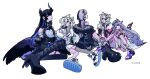  5girls 87dpi animal_ear_fluff animal_ears asymmetrical_horns asymmetrical_legwear bandaid bandaid_hair_ornament black_boots black_dress black_hair black_horns black_jacket black_skirt black_vest black_wings blonde_hair blue_eyes blue_hair blue_hairband blue_streaks boots breasts circlet cleavage closed_mouth cloud colored_inner_hair commentary_request copyright_notice crossed_bangs demon_horns dog_ears dog_girl dog_tail double-parted_bangs dress expressionless extra_ears fake_horns fangs feathered_wings fishnet_thighhighs fishnets flat_chest full_body fur-trimmed_jacket fur_trim fuwawa_abyssgard fuwawa_abyssgard_(1st_costume) grey_hair hair_between_eyes hair_intakes hair_ornament hairband hand_up high_heel_boots high_heels holoadvent hololive hololive_english horn_hairband horns jacket jewel_under_eye knee_up knees_up koseki_bijou koseki_bijou_(1st_costume) large_breasts long_hair looking_at_another low_wings midriff mococo_abyssgard mococo_abyssgard_(1st_costume) multicolored_hair multiple_girls nerissa_ravencroft nerissa_ravencroft_(1st_costume) off_shoulder official_art pink_eyes pink_hair pink_hairband pink_streaks purple_eyes red_eyes shiori_novella shiori_novella_(1st_costume) shirt shoes short_dress short_hair short_shorts shorts simple_background single_leg_pantyhose single_thighhigh sitting skin_fangs skirt split-color_hair streaked_hair tail thigh_boots thighhighs two_side_up uneven_horns uneven_legwear very_long_hair vest virtual_youtuber white_background white_dress white_shirt white_shoes white_shorts wings x_hair_ornament yellow_eyes 