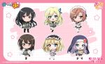  6+girls :d absurdres apron black_hair black_thighhighs blonde_hair blue_dress blue_eyes boku_wa_tomodachi_ga_sukunai brown_eyes brown_hair butterfly_hair_ornament chibi chibi_only commentary_request copyright_logo copyright_name dress frilled_apron frills green_skirt grey_hair grid_background hair_ornament hasegawa_kobato heterochromia highres holding holding_stuffed_toy kashiwazaki_sena kusunoki_yukimura logo long_hair maid maid_apron maid_headdress mikazuki_yozora multiple_girls nun_headdress official_art open_mouth purple_eyes red_eyes sample_watermark shiguma_rika short_hair skirt smile stuffed_toy takayama_maria thighhighs watermark white_apron white_thighhighs 