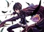  belt black_hair cape feathers judas_(tales) male_focus pants purple_eyes serious solo sowel_(sk3) sword tales_of_(series) tales_of_destiny_2 weapon white_background 