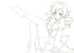  blush detached_sleeves drill_hair fingerless_gloves gloves hair_ornament hat lineart long_hair looking_at_viewer magical_girl mahou_shoujo_madoka_magica monochrome mushi_baibai panties puffy_sleeves skirt smile solo thighhighs tomoe_mami twin_drills twintails underwear 