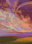  cloud cloudy_sky colorful_clouds commentary field hexh landscape lowres multicolored_sky no_humans orange_sky original pixel_art scenery sky 