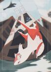  azurill claws commentary_request dragon flying highres latias latios no_humans open_mouth pokemon pokemon_(creature) pokemon_focus uni_pkmn wings yellow_background yellow_eyes 