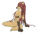  anthro armband braided_hair breasts canine facing_away female hair hair_ornaments long_hair looking_at_viewer mammal nude plain_background red_hair sitting solo transparent_background x&#039;yrin(character) x'yrin yellow_eyes zynzynn 