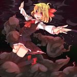  ahoge darkness fang kanabun night outstretched_arms rumia solo touhou 