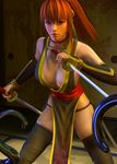  1girl 3d breasts dead_or_alive highres kasumi kasumi_(doa) large_breasts ponytail rgbabes tecmo tentacle 