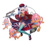 1girl 3others 404_game_re:set animal_ear_fluff animal_ears aqua_thighhighs arm_behind_head arm_up asymmetrical_sleeves bell black_dress black_eyes black_shoes cat_ears cat_girl cat_tail cathode_(404_game_re:set) chain closed_mouth coat collared_dress dress dress_tug eye_mask full_body furry green_eyes hat holding holding_chain juliet_sleeves key loafers long_sleeves looking_at_viewer mappy mask medium_hair mewkies multiple_others neck_bell official_art open_clothes open_coat open_mouth personification pink_fur puffy_short_sleeves puffy_sleeves red_coat red_dress red_hat sharp_teeth shoes short_sleeves simple_background sleeve_cuffs smile striped_clothes striped_coat striped_headwear tail teeth thighhighs third-party_source top_hat two-sided_dress two-sided_fabric uneven_sleeves vertical-striped_clothes vertical-striped_coat vertical-striped_headwear whiskers white_background wristband yuugen zettai_ryouiki 